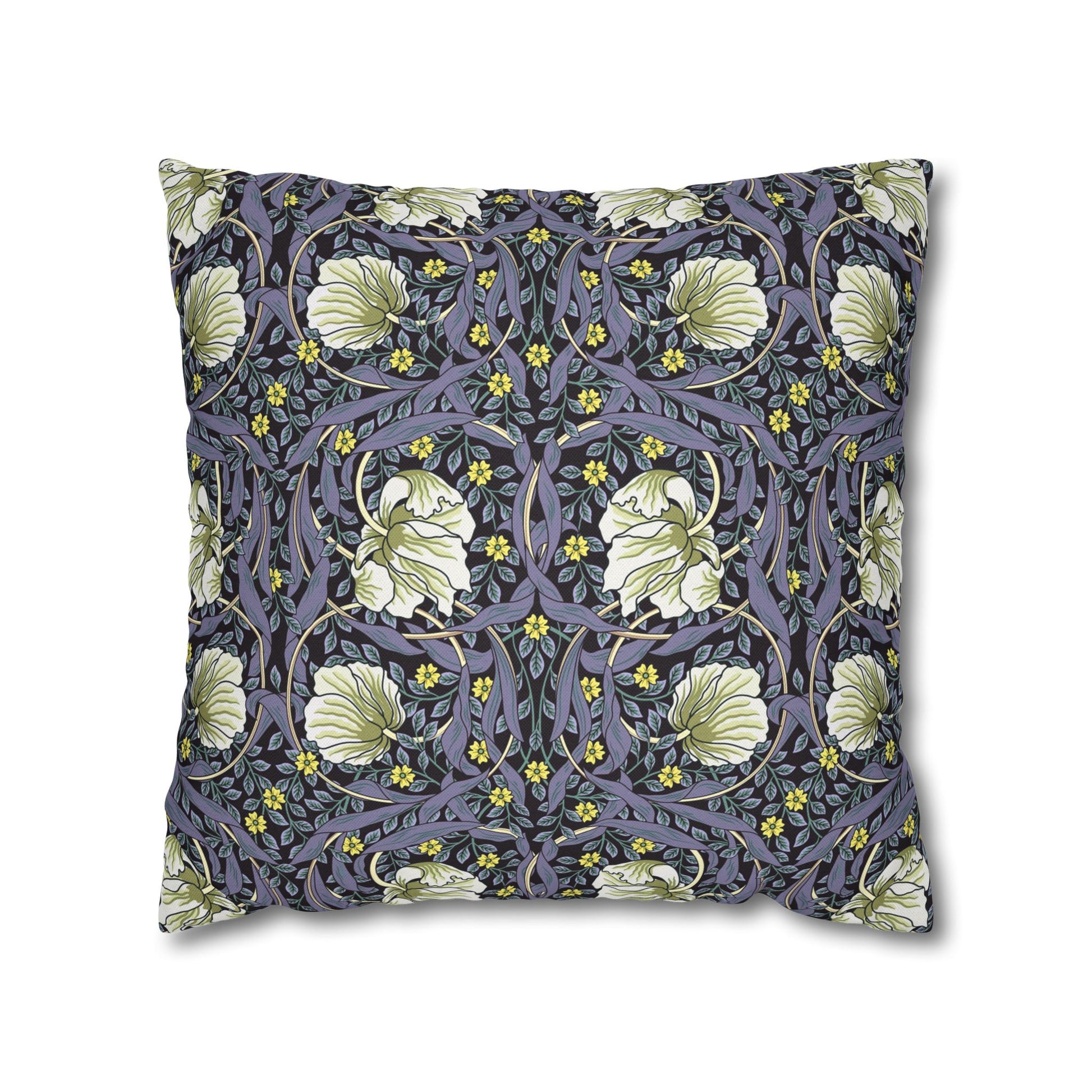 Decorative pillow with floral pattern on a white background