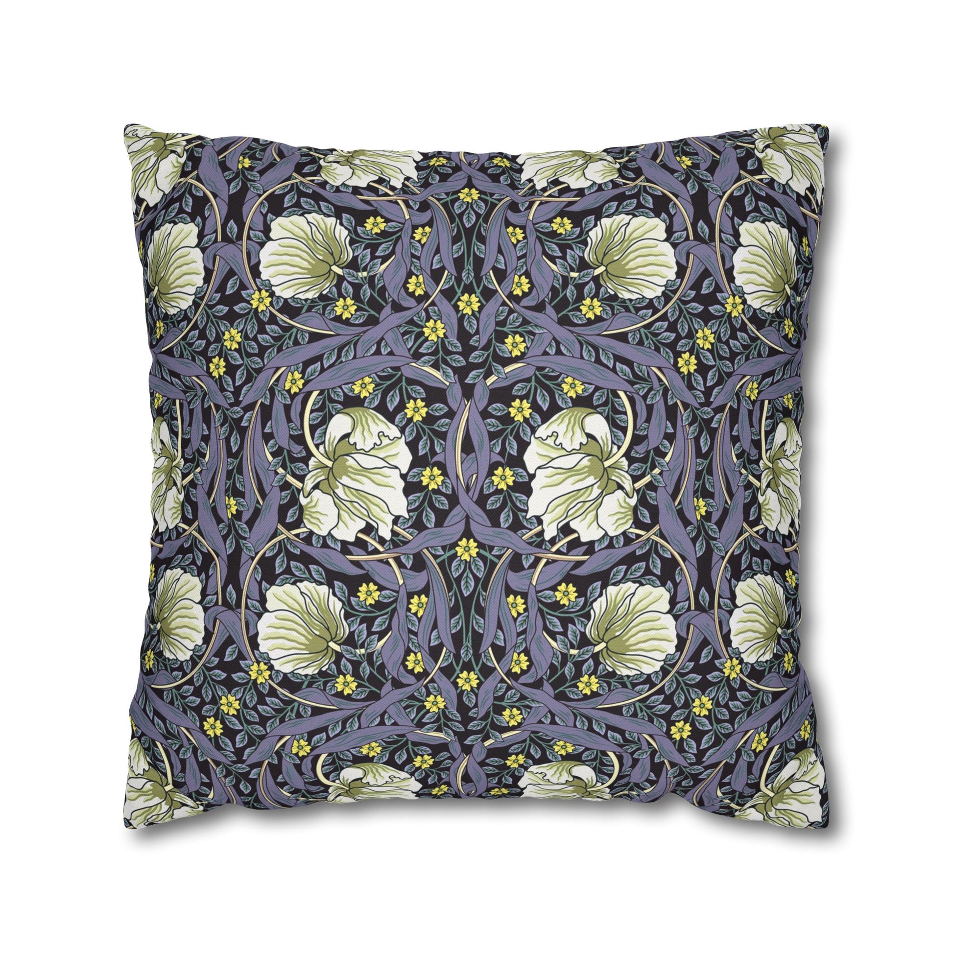 Decorative pillow with floral pattern on a white background