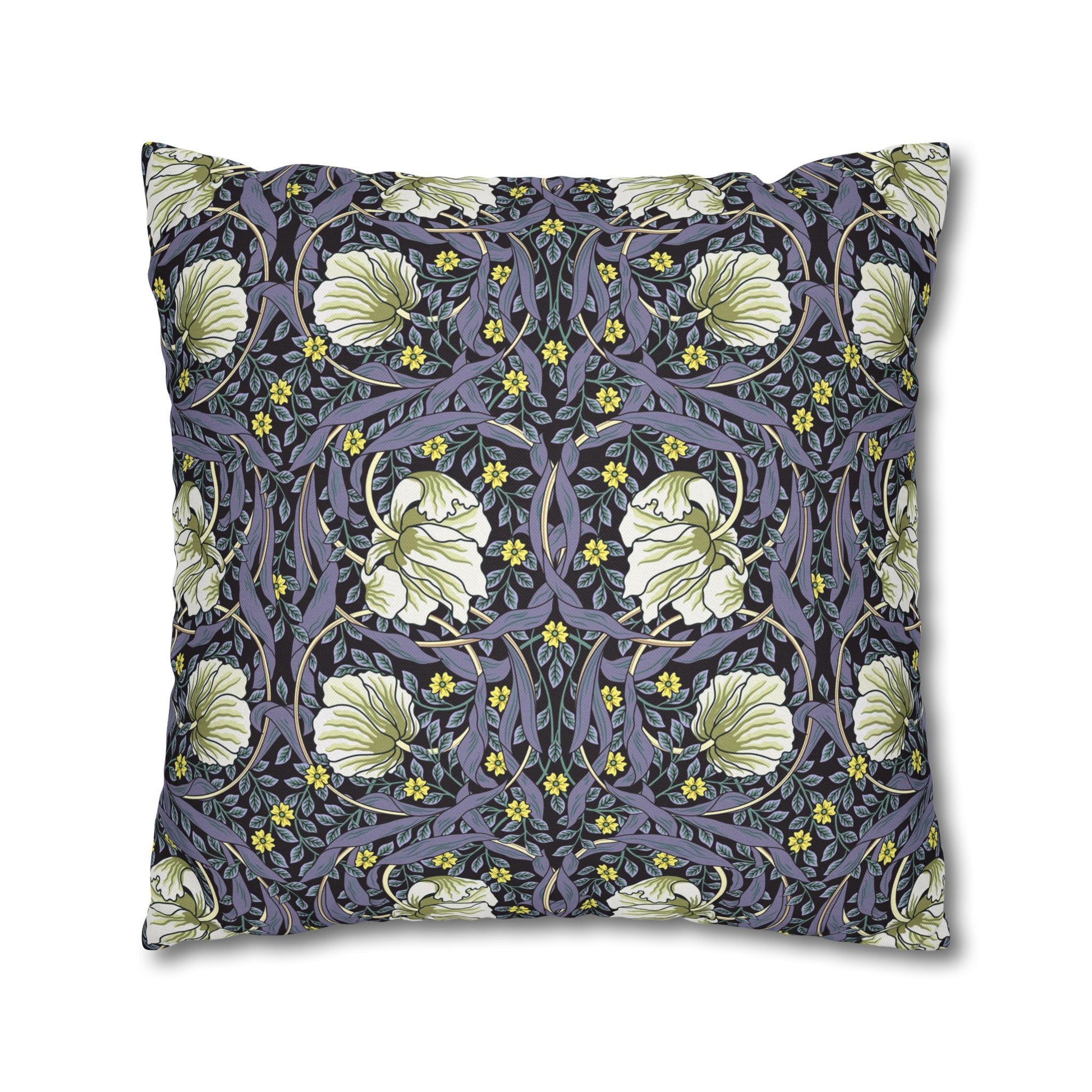 Decorative pillow with floral pattern on a white background