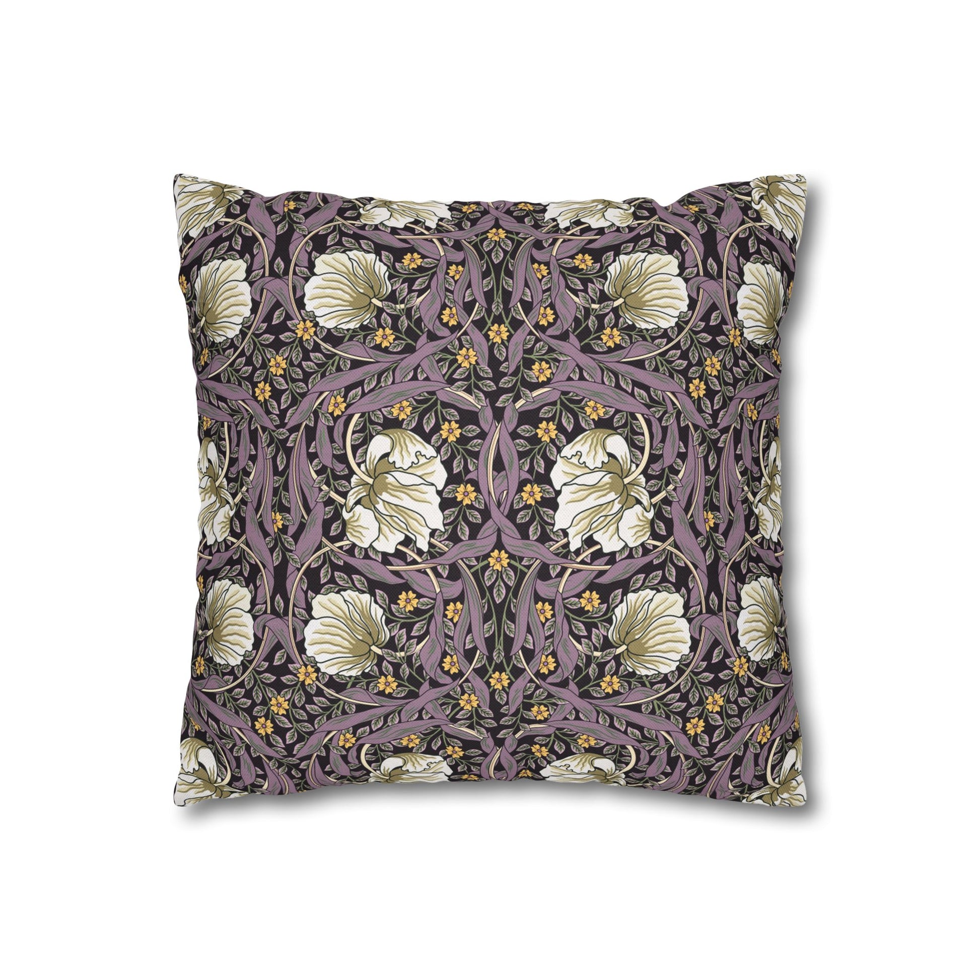 Decorative pillow with floral pattern on a white background