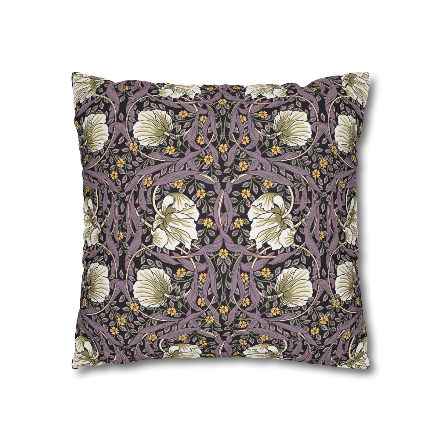 Decorative pillow with floral pattern on a white background