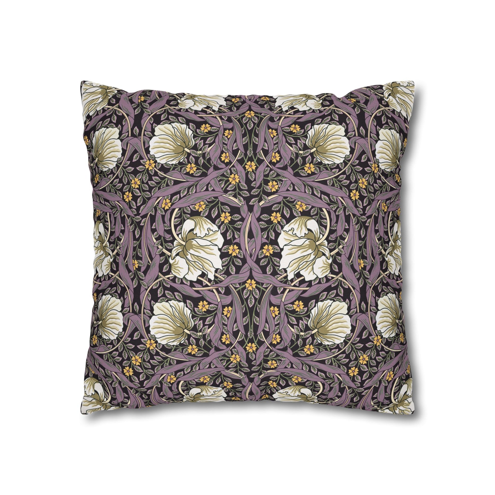 Decorative pillow with floral pattern on a white background