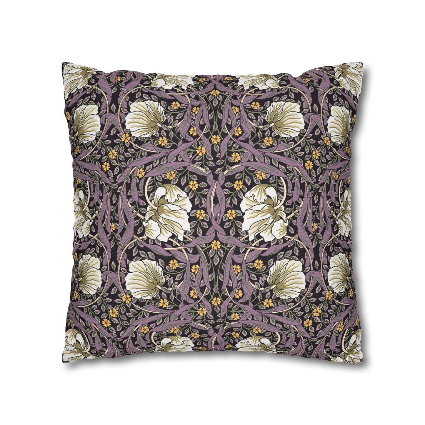 Decorative pillow with floral pattern on a white background