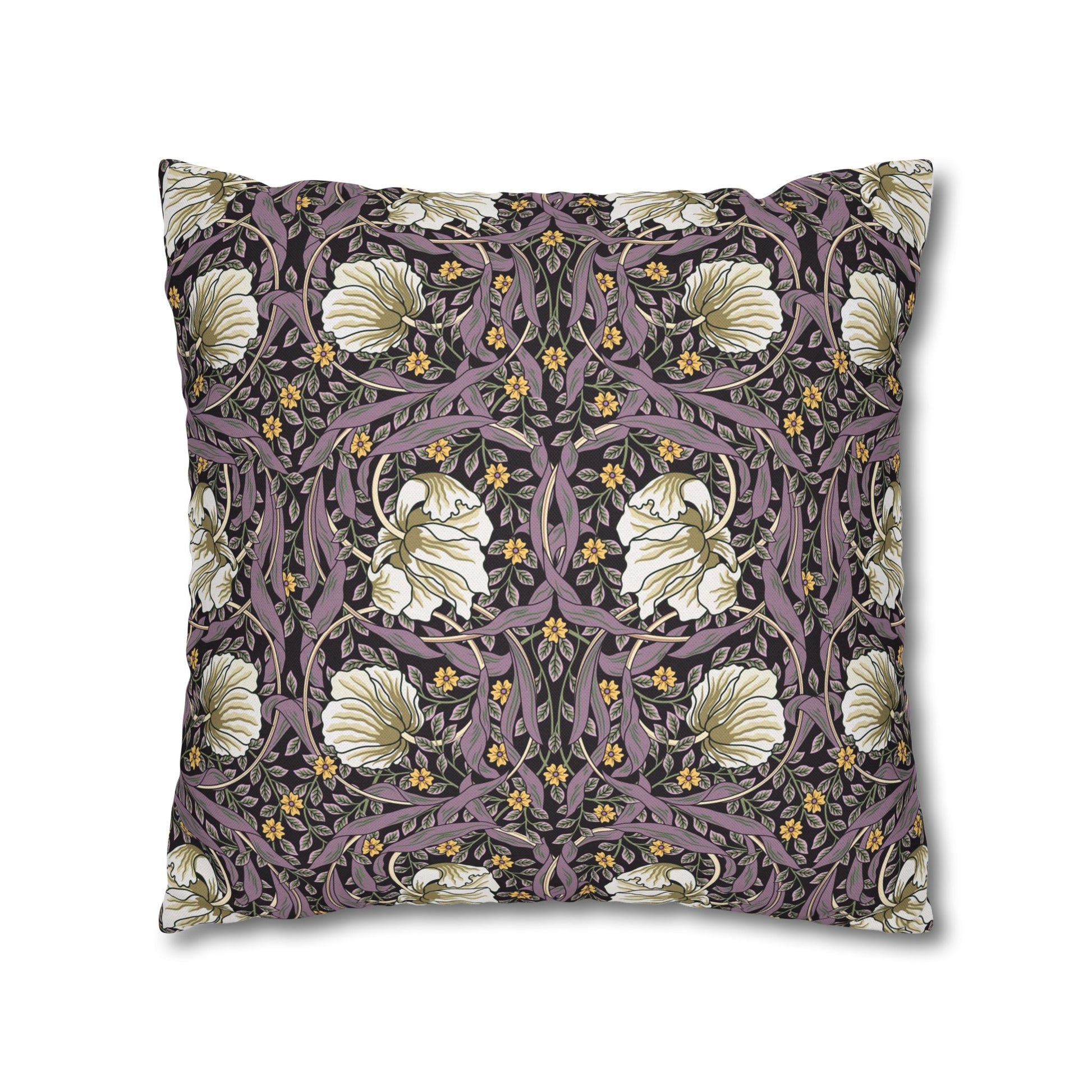Decorative pillow with floral pattern on a white background
