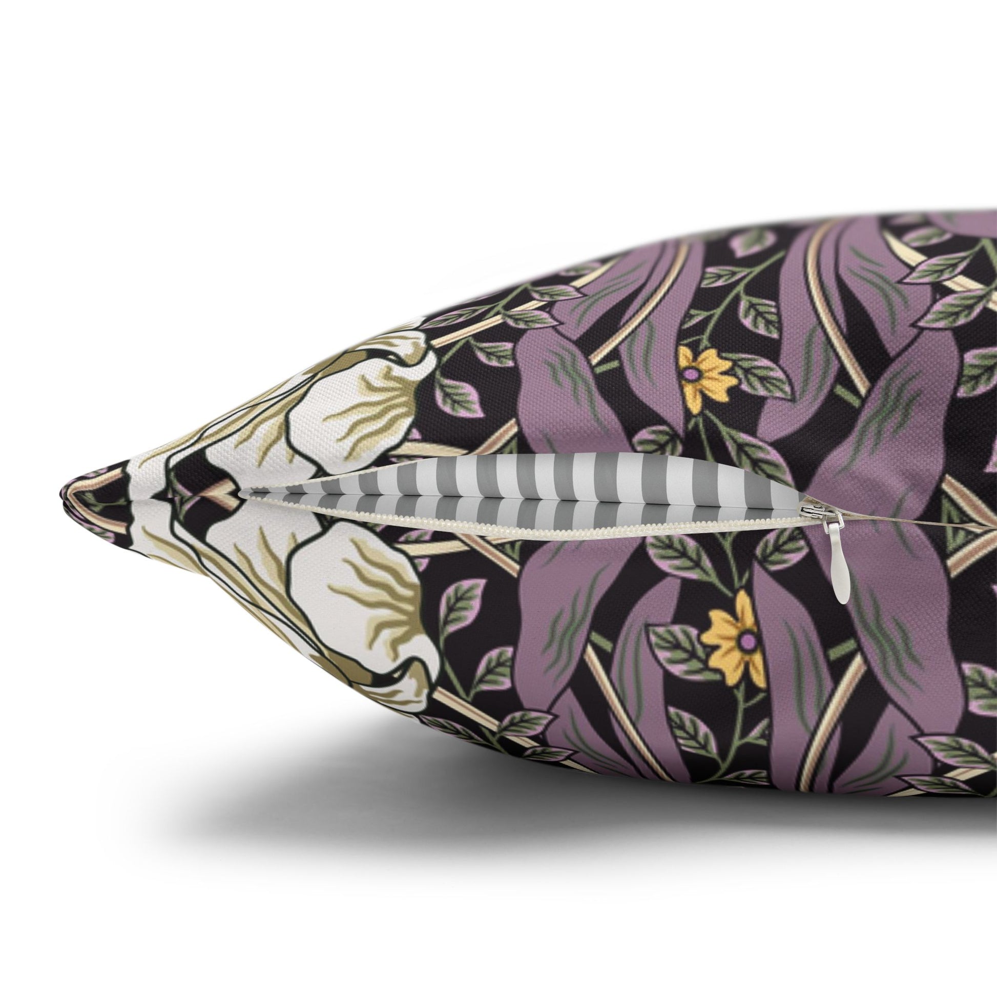 Decorative pillow with floral pattern on a white background