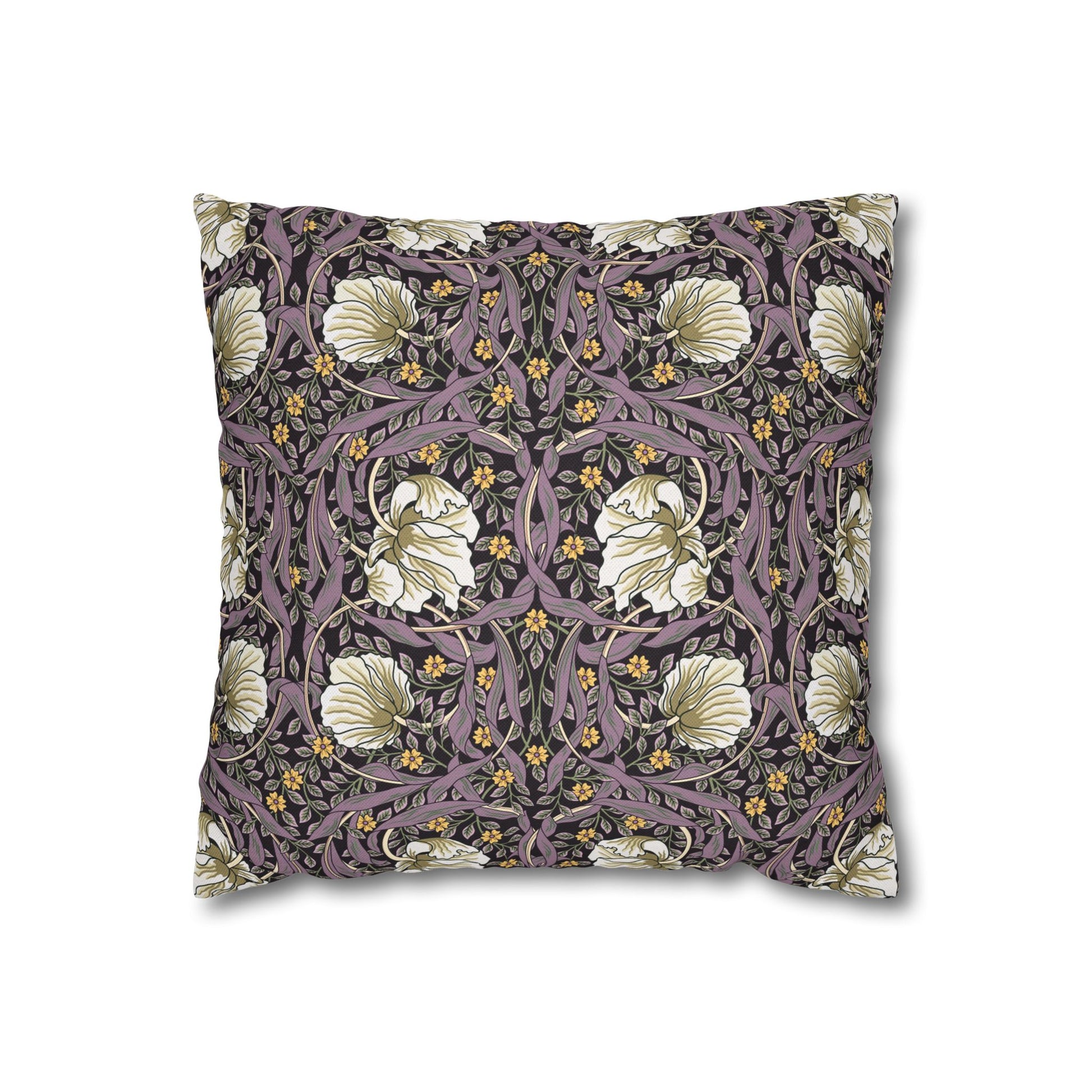 Decorative pillow with floral pattern on a white background
