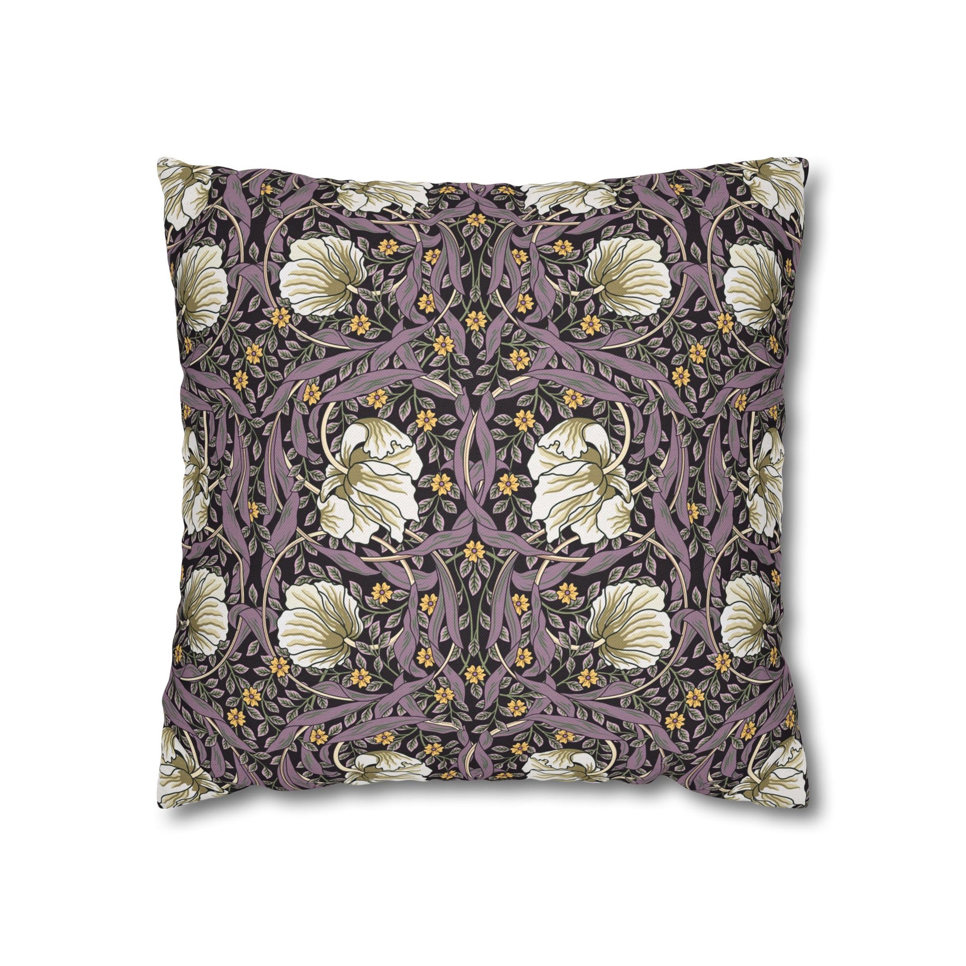Decorative pillow with floral pattern on a white background