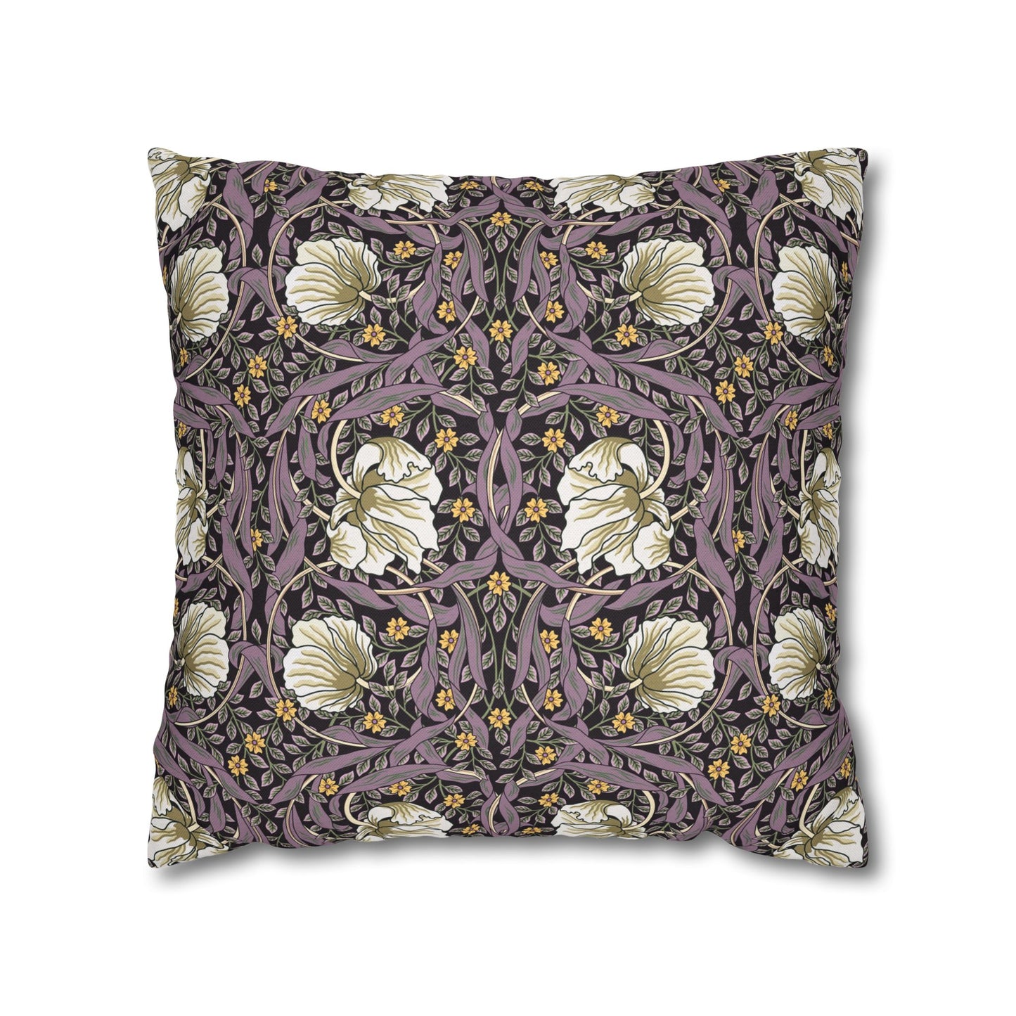 Decorative pillow with floral pattern on a white background