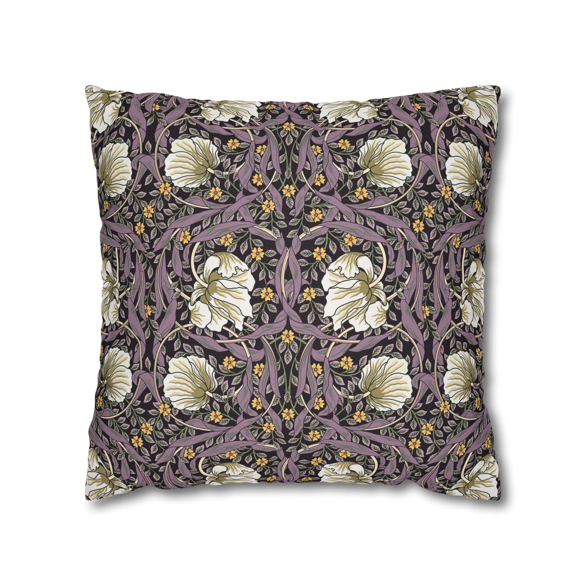 Decorative pillow with floral pattern on a white background