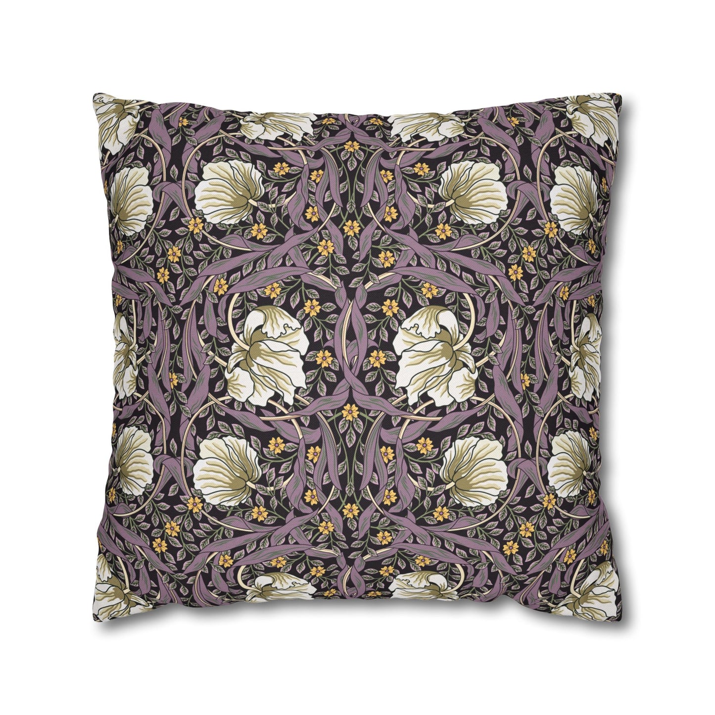 Decorative pillow with floral pattern on a white background