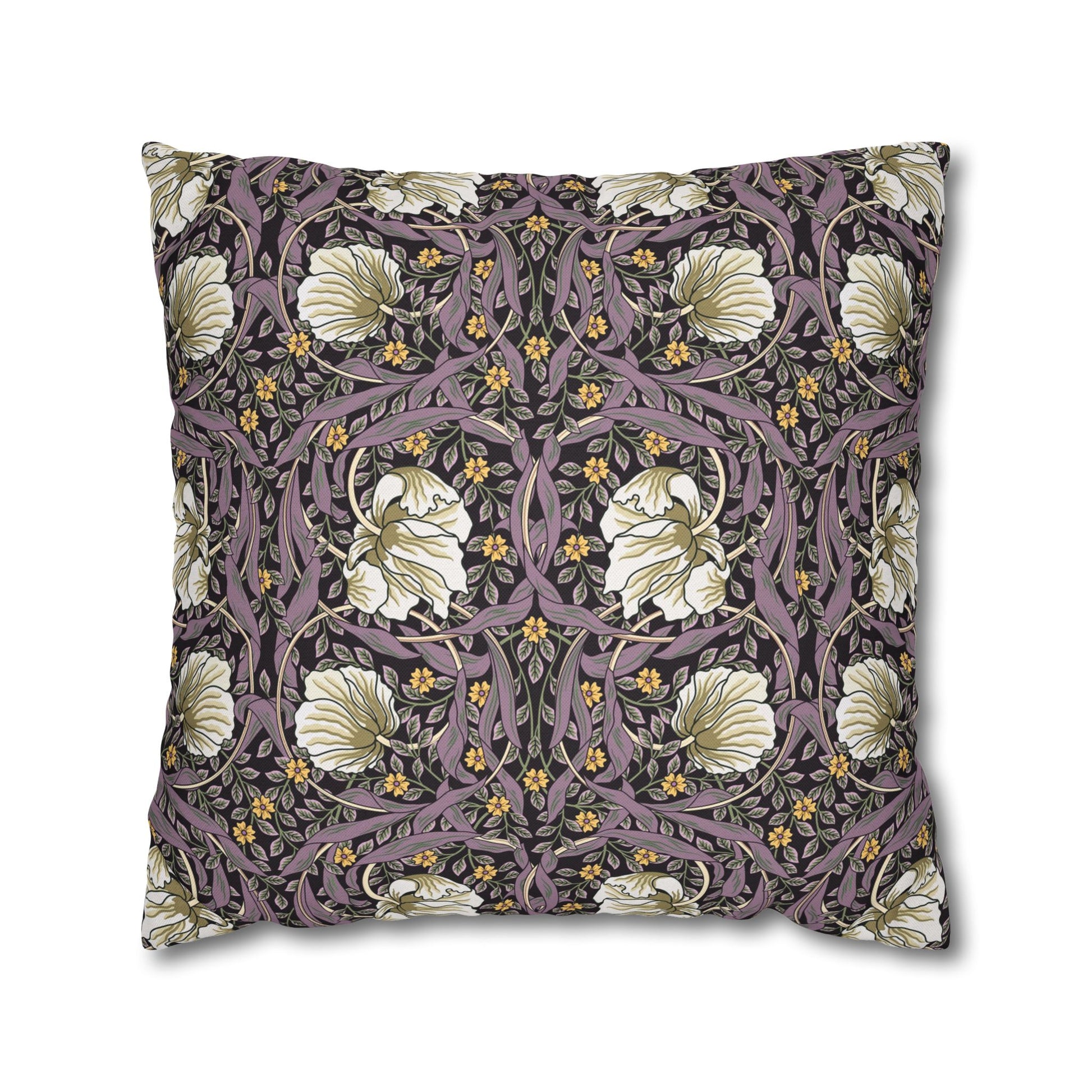Decorative pillow with floral pattern on a white background