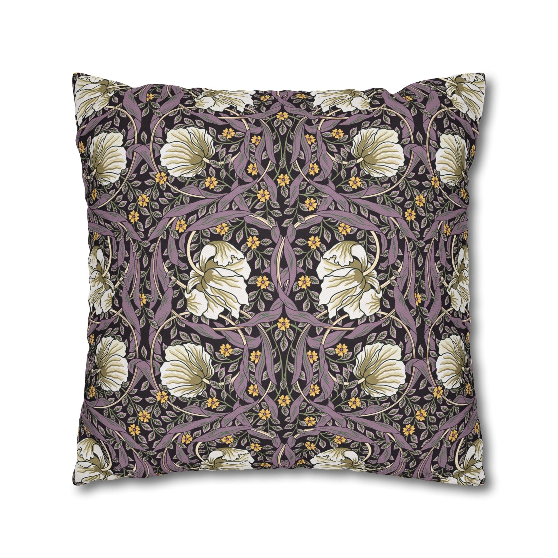 Decorative pillow with floral pattern on a white background