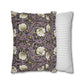 Two pillows, one with floral pattern and one with stripes, on a white background