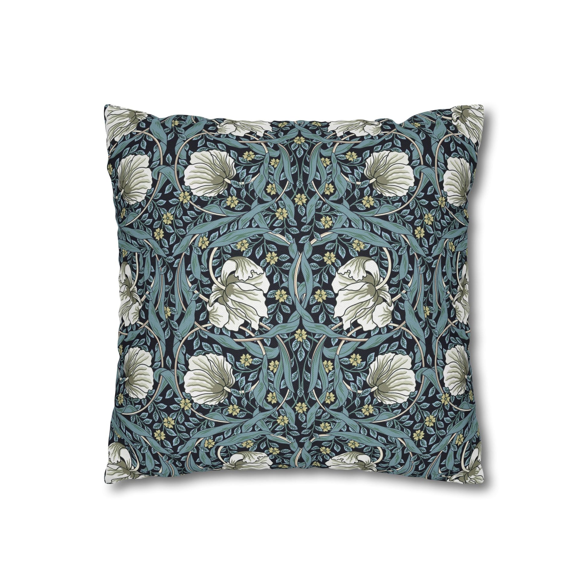 Decorative pillow with floral pattern on a white background
