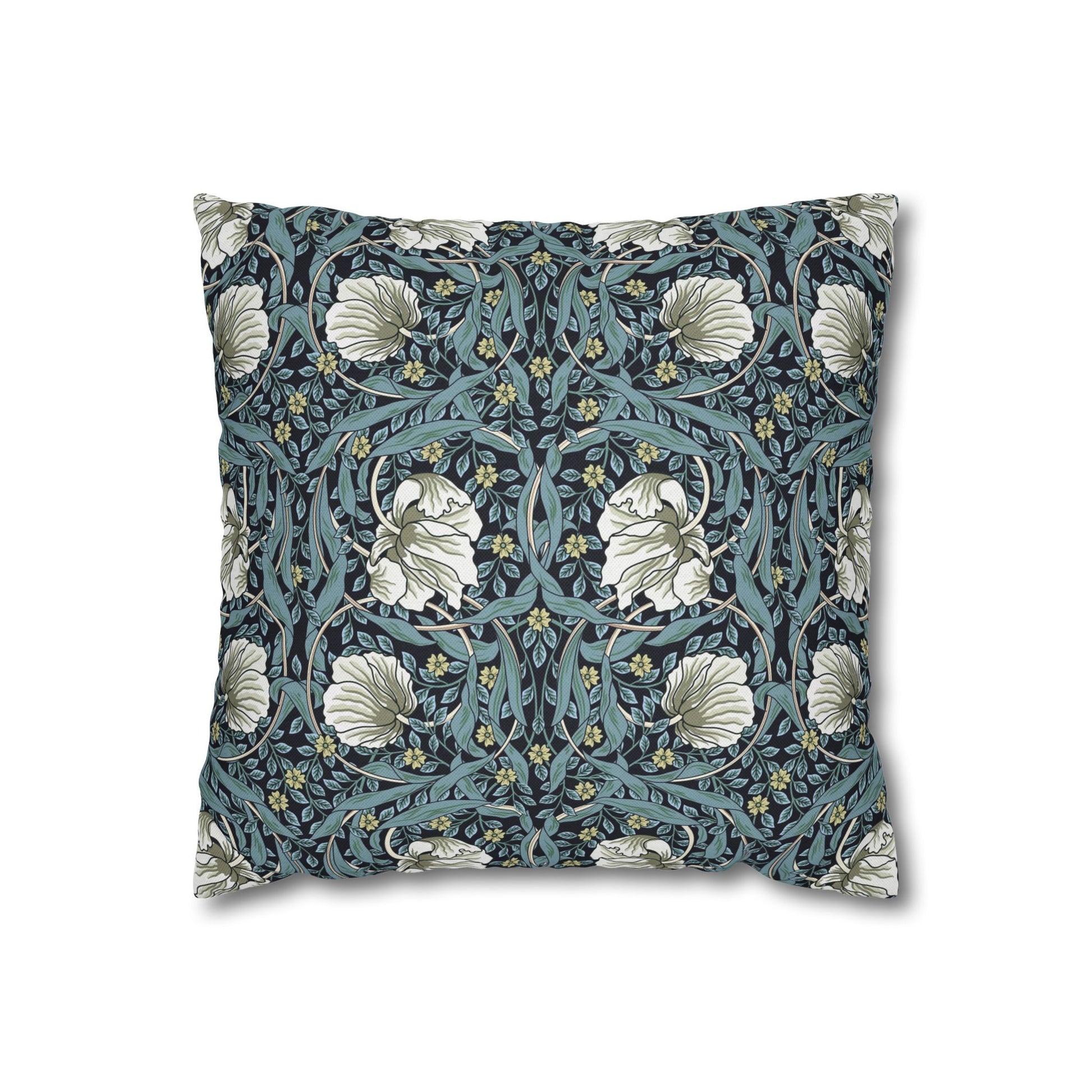 Decorative pillow with floral pattern on a white background