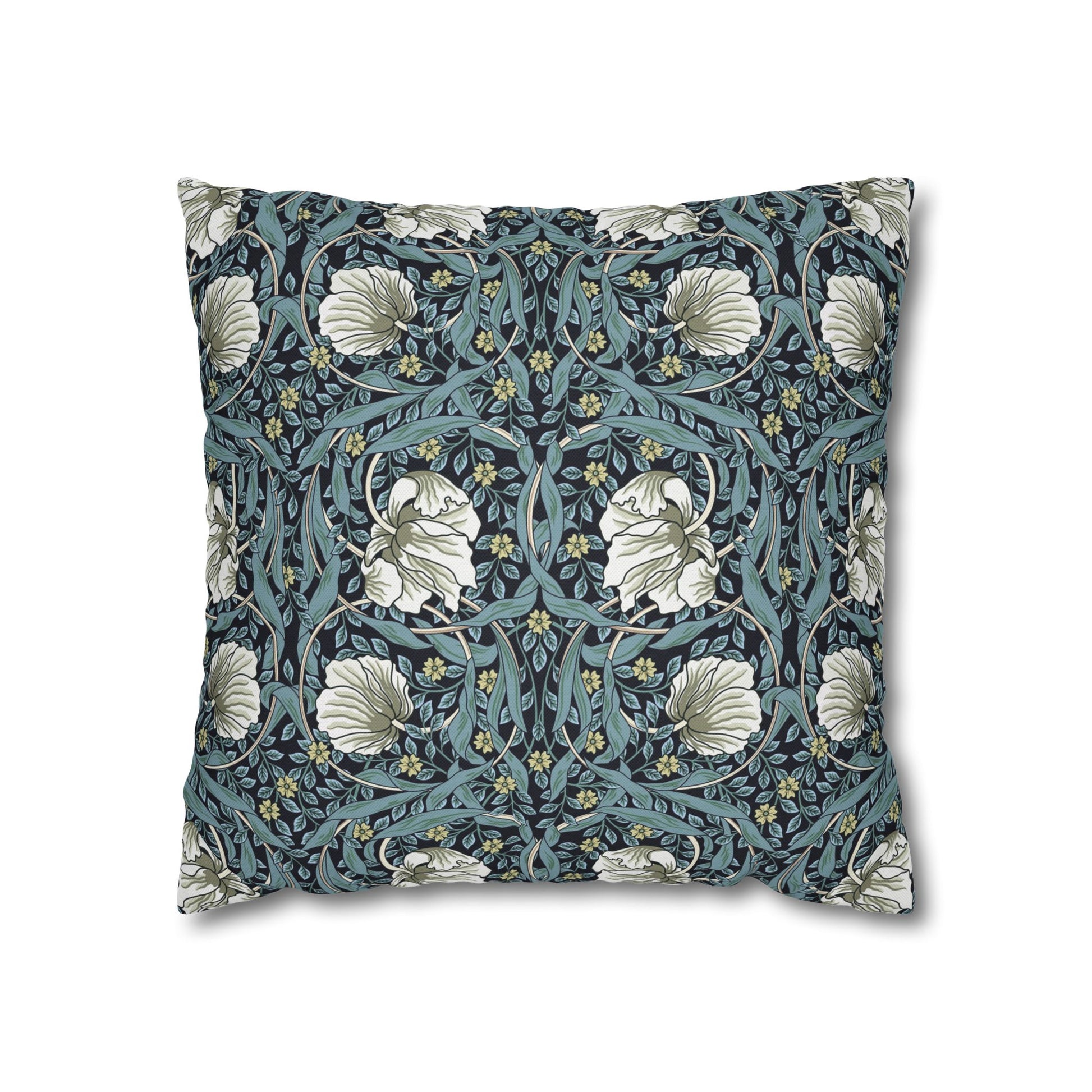 Decorative pillow with floral pattern on a white background