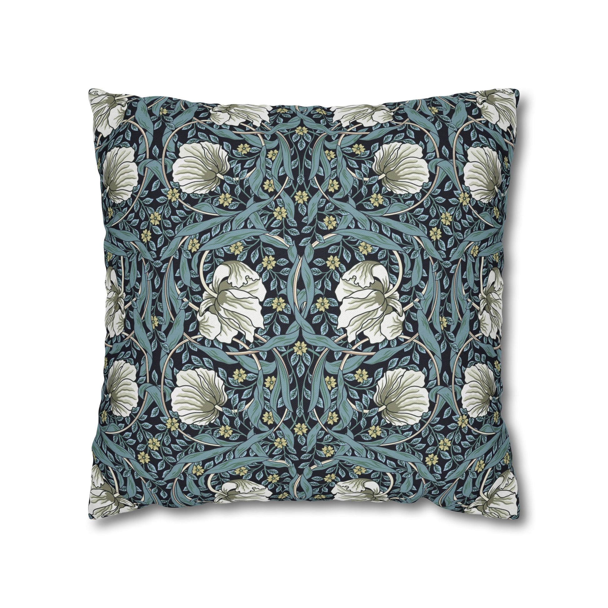 Decorative pillow with floral pattern on a white background