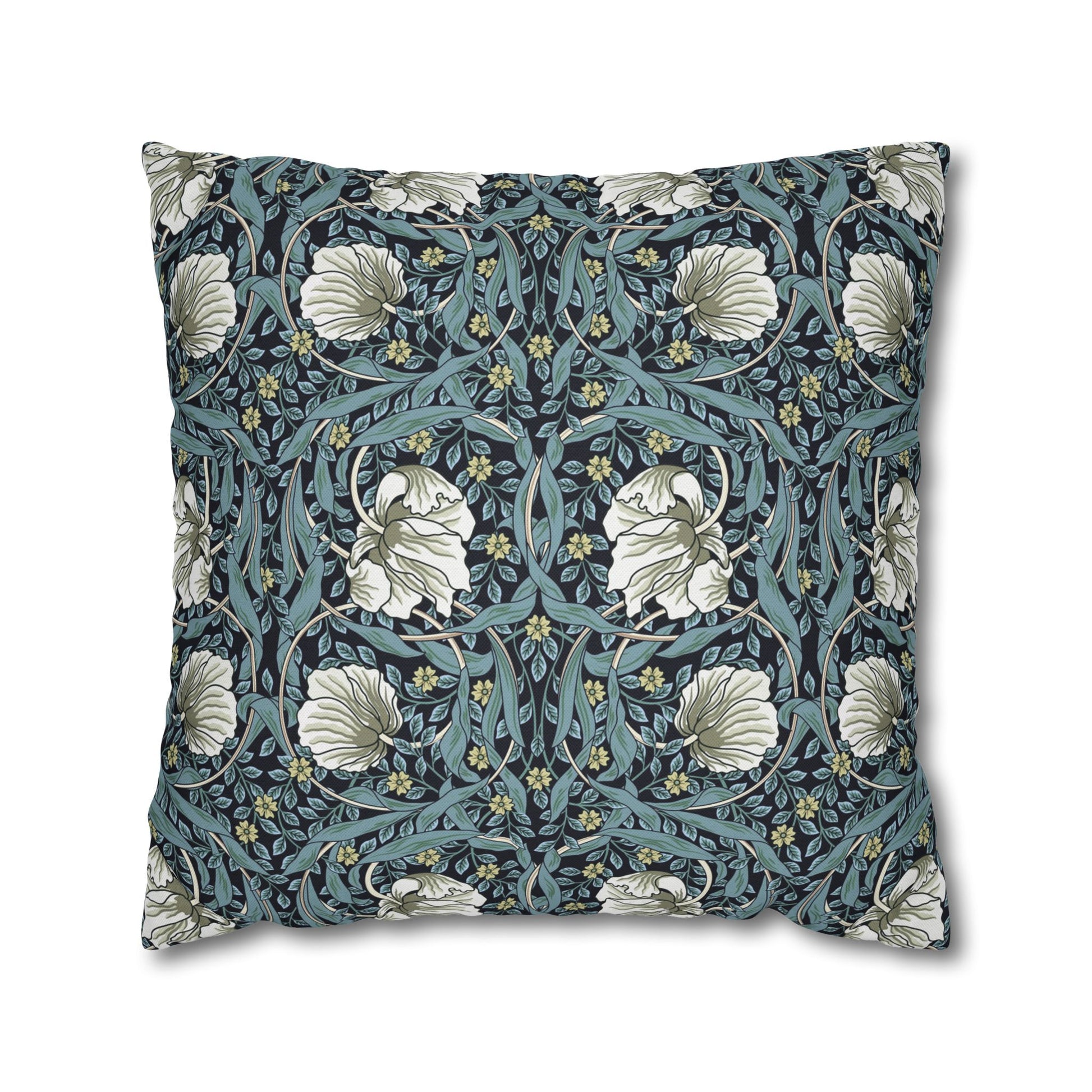 Decorative pillow with floral pattern on a white background