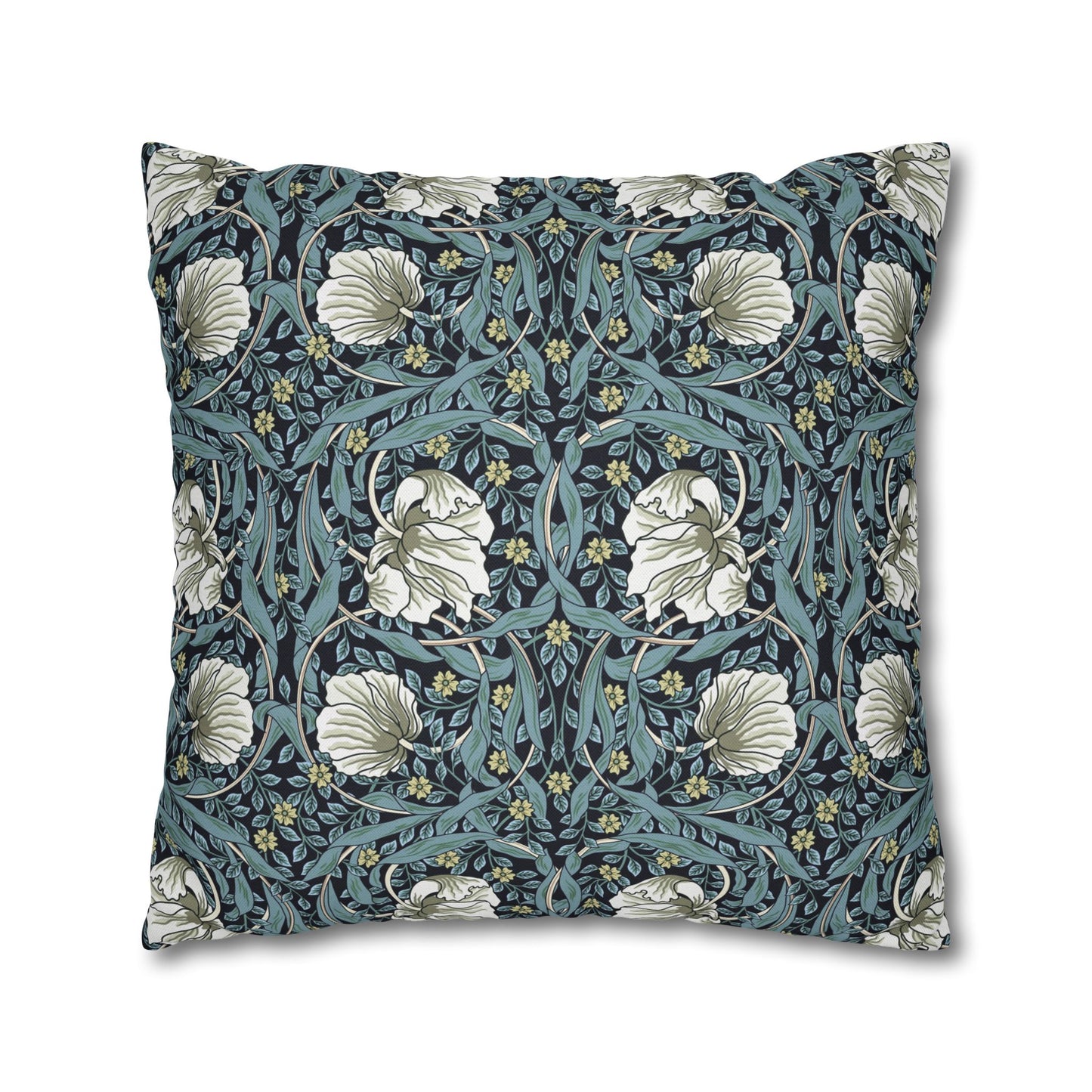 Decorative pillow with floral pattern on a white background