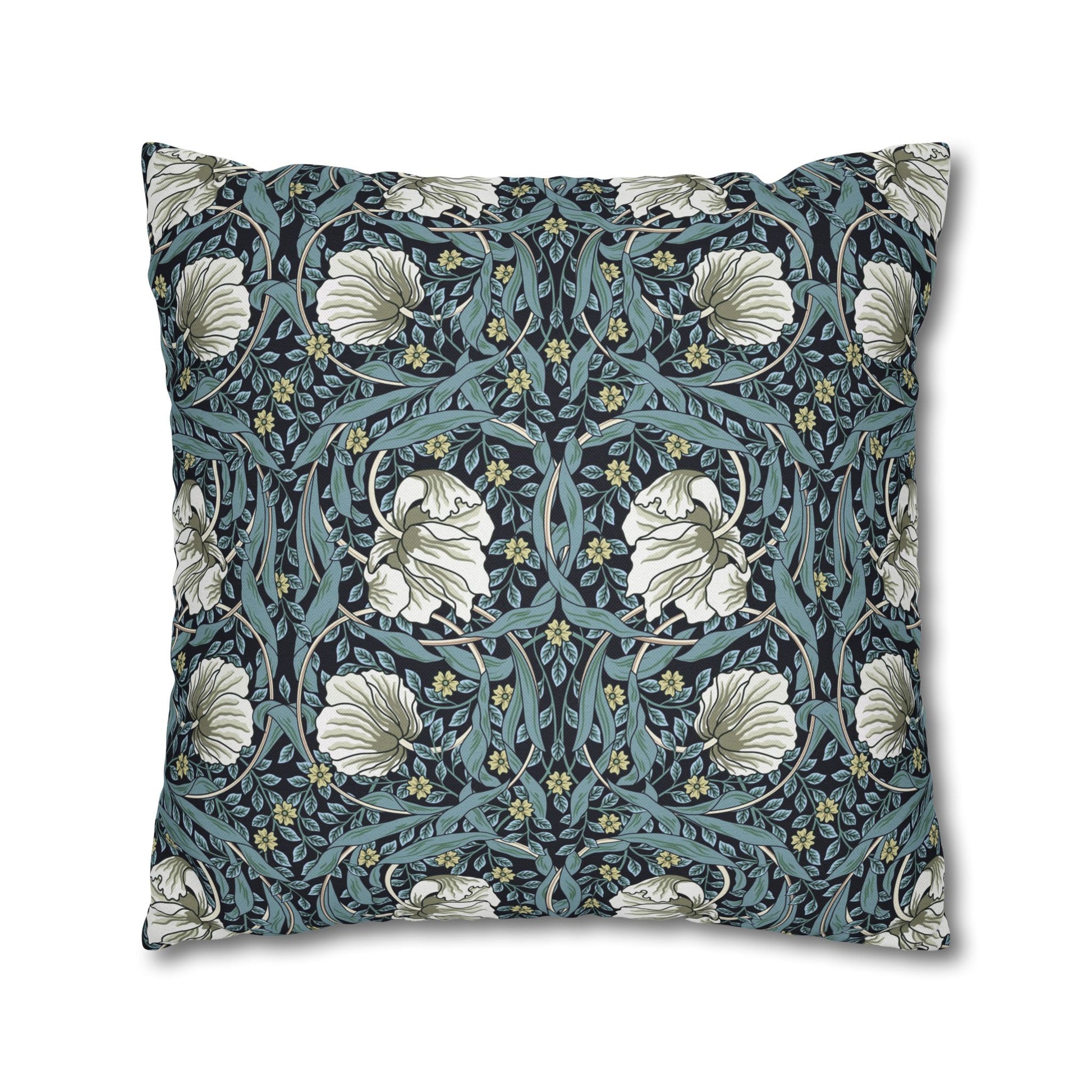 Decorative pillow with floral pattern on a white background