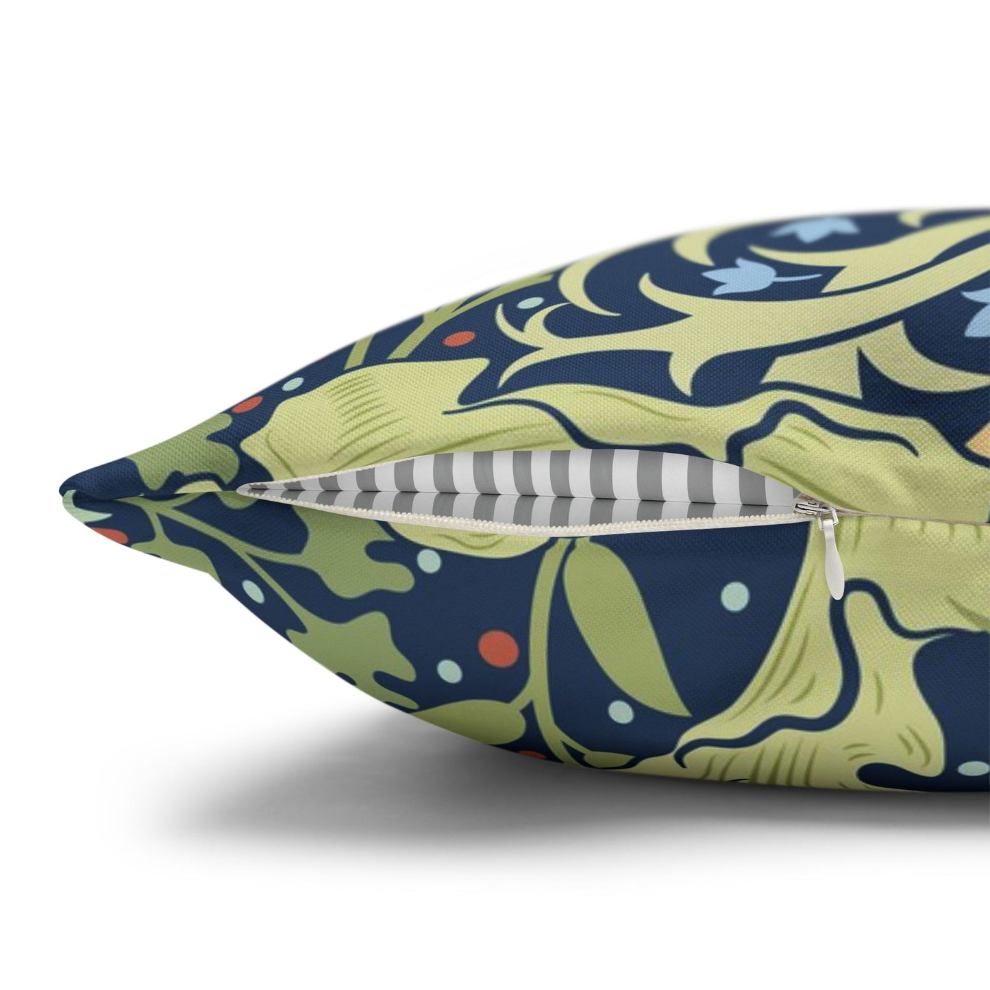 Decorative pillow with a colorful pattern on a white background