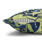 Decorative pillow with a colorful pattern on a white background