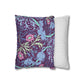 Two pillows, one with a floral pattern and the other with a striped pattern, on a white background.