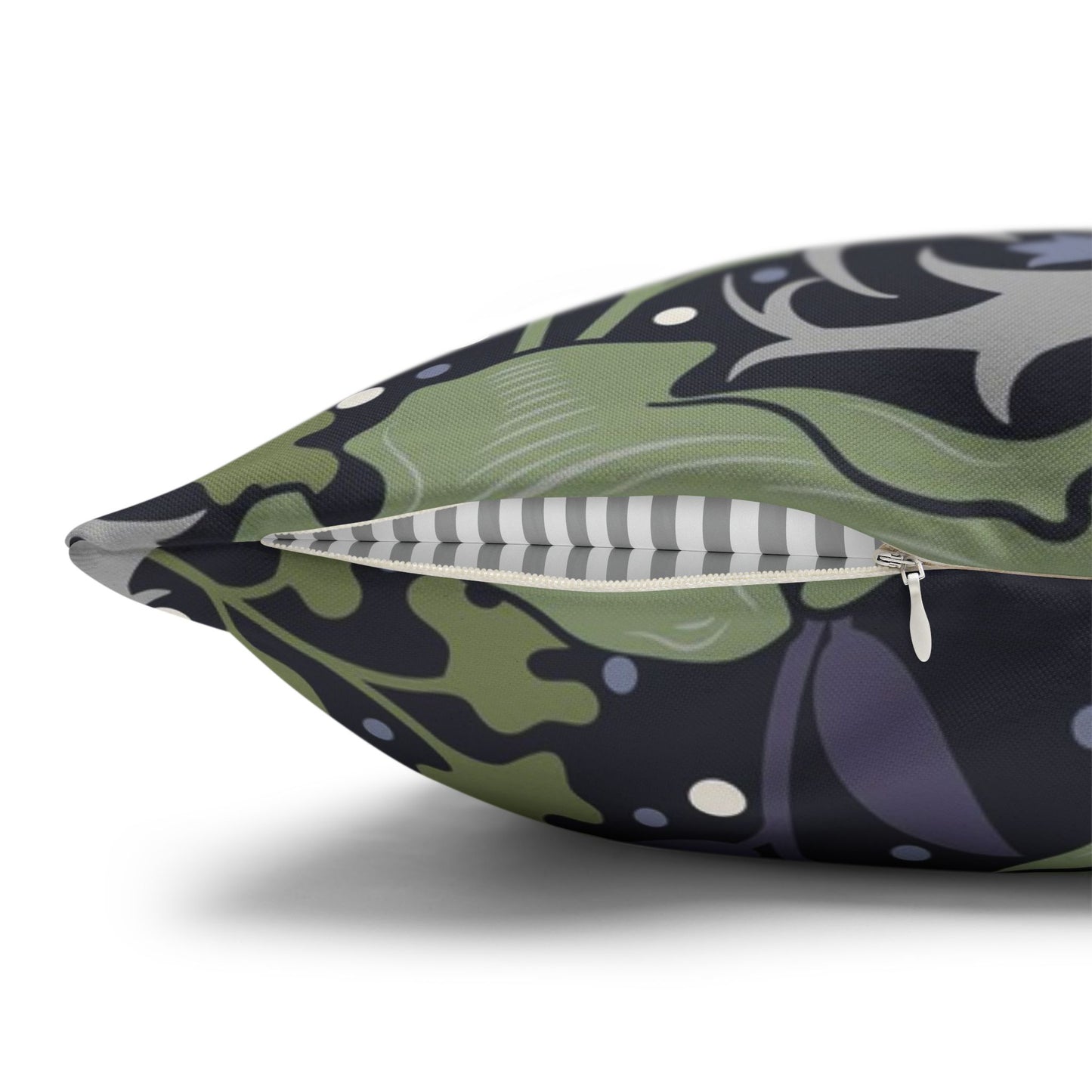Decorative pillow with a floral pattern on a white background
