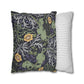 Two pillows, one with a floral pattern and the other with a striped pattern, on a white background.