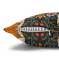 Decorative pillow with a colorful floral pattern on a white background