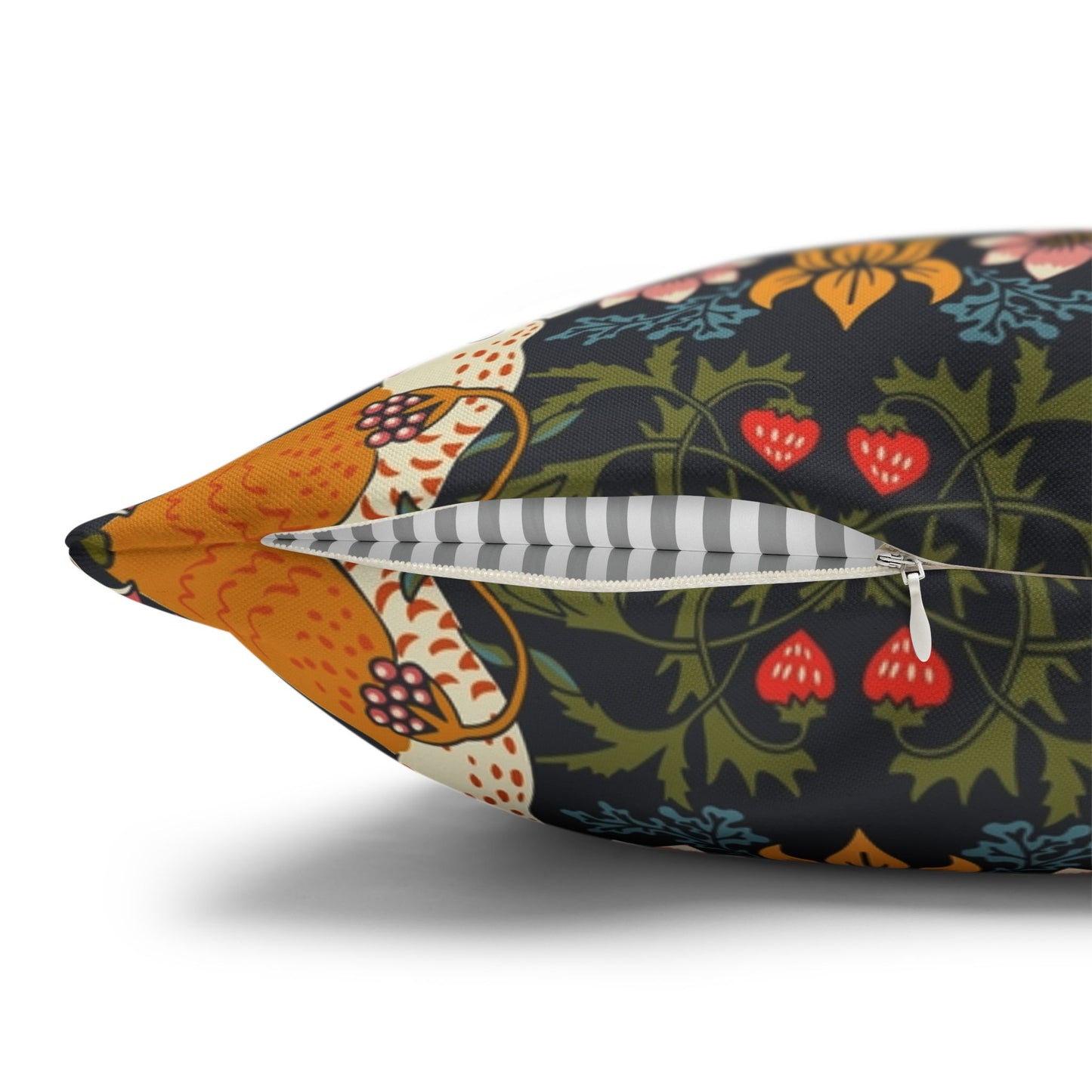 Decorative pillow with a colorful pattern on a white background