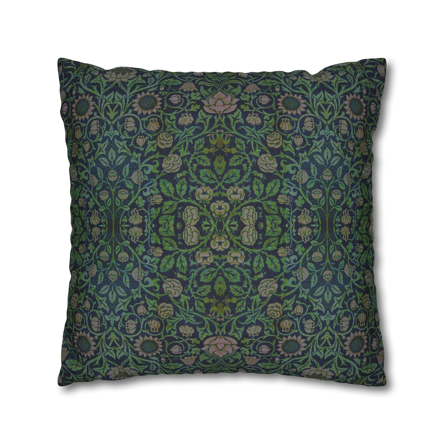 Cushion Cover inspired by William Morris - Violet and Columbine Collection (Green)