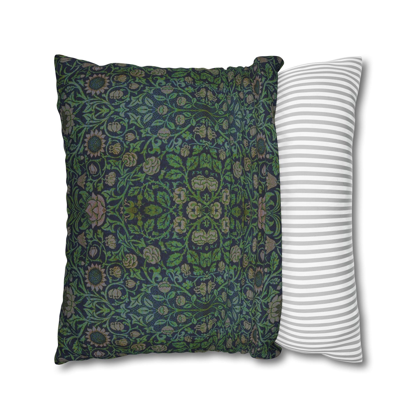 Cushion Cover inspired by William Morris - Violet and Columbine Collection (Green)