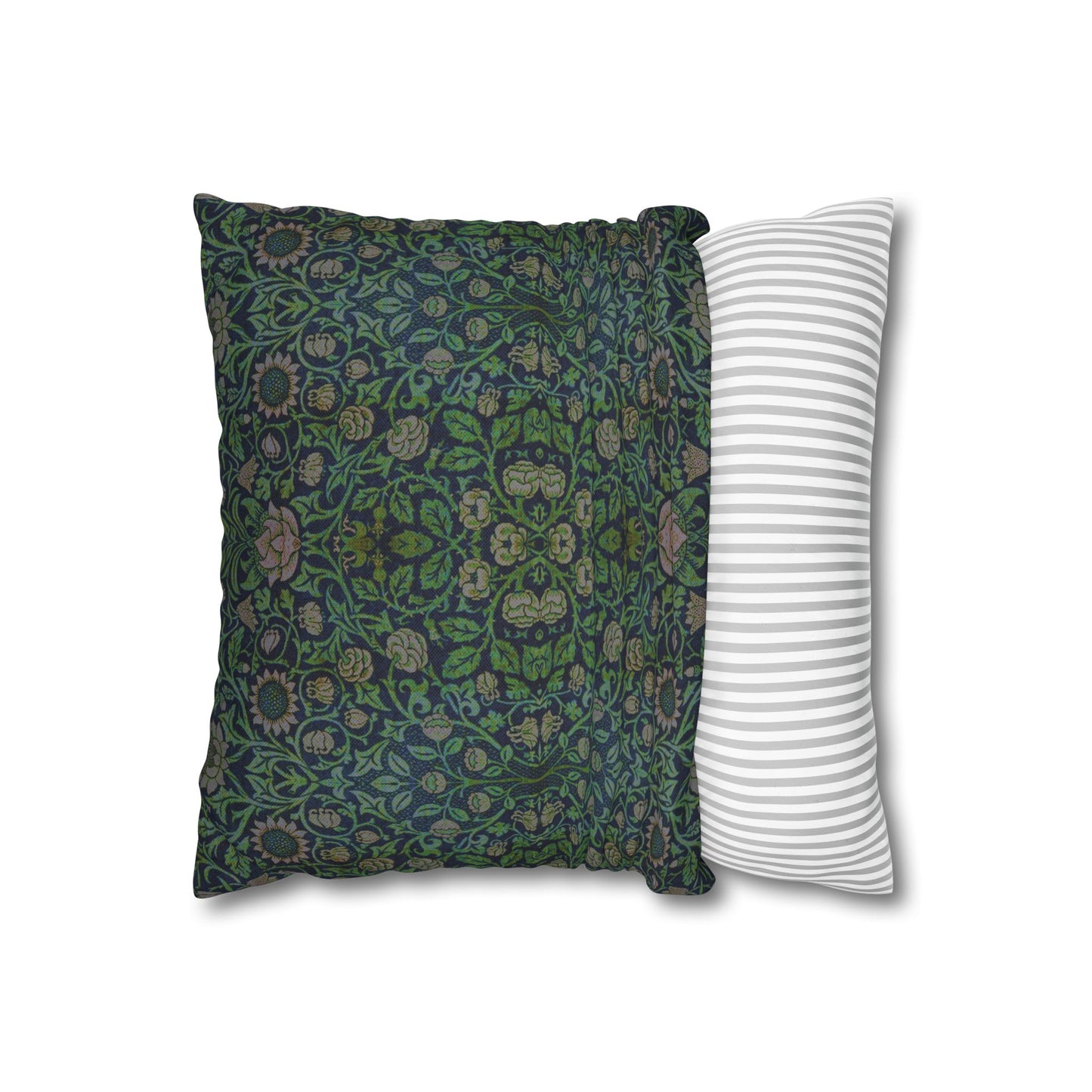 Cushion Cover inspired by William Morris - Violet and Columbine Collection (Green)