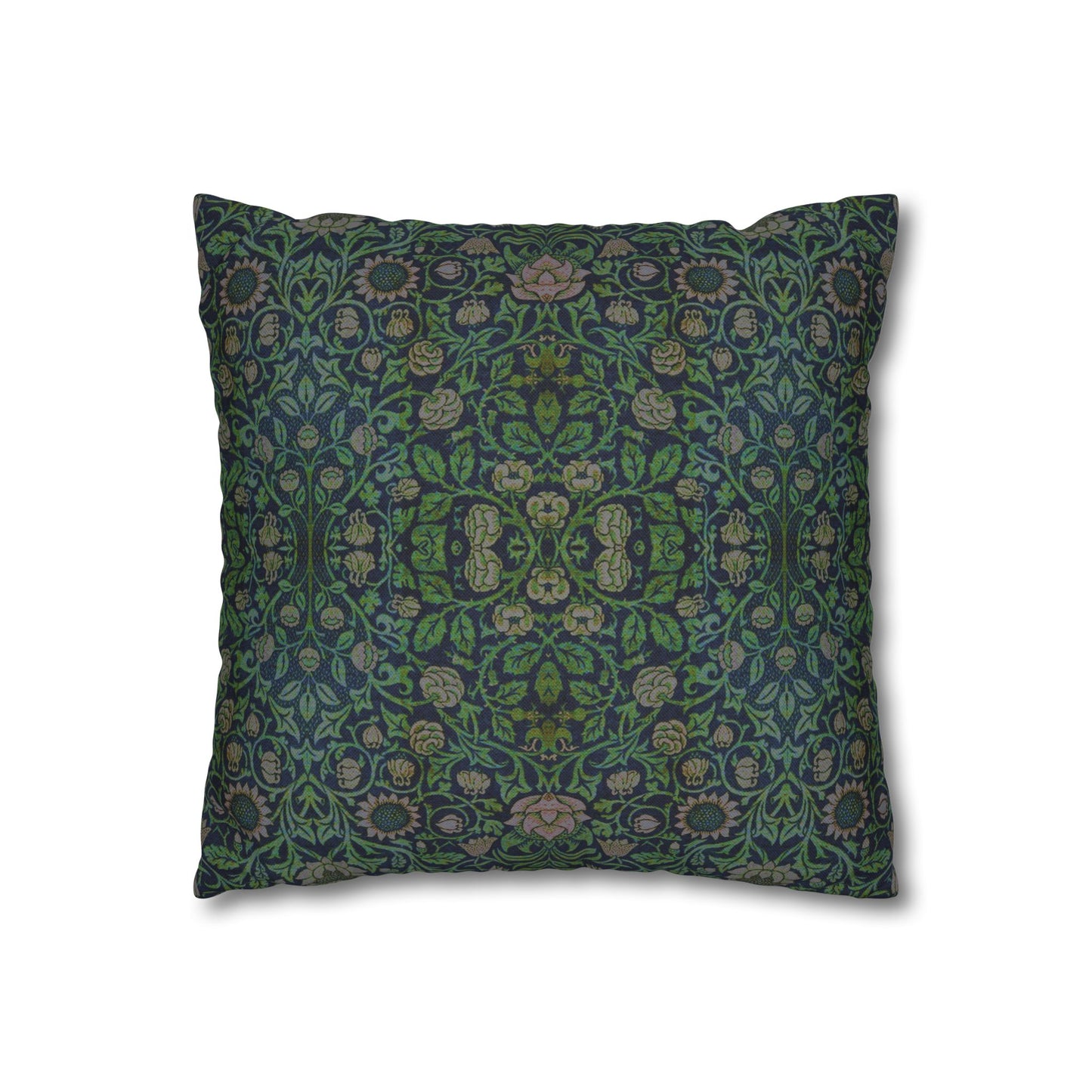 Cushion Cover inspired by William Morris - Violet and Columbine Collection (Green)