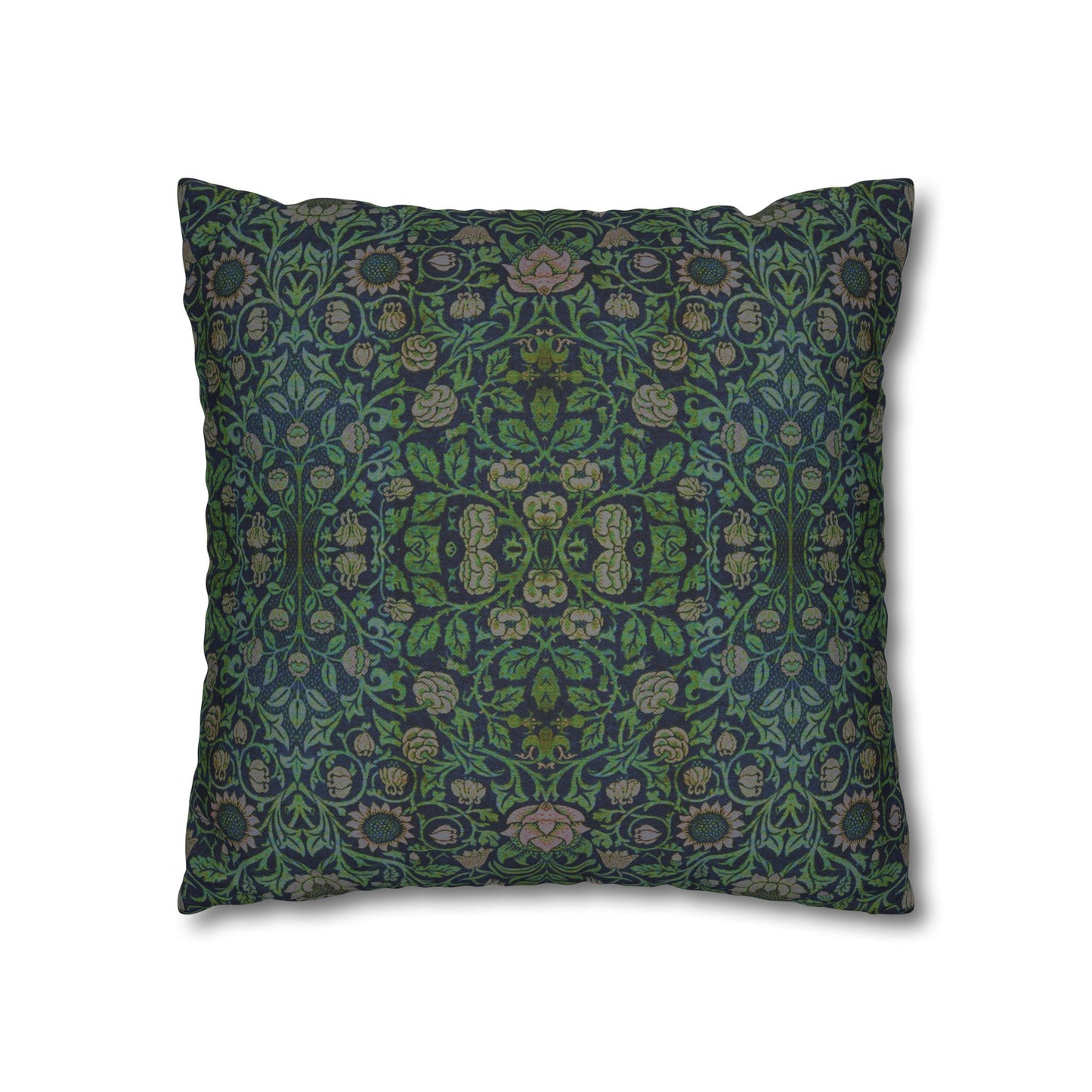 Cushion Cover inspired by William Morris - Violet and Columbine Collection (Green)