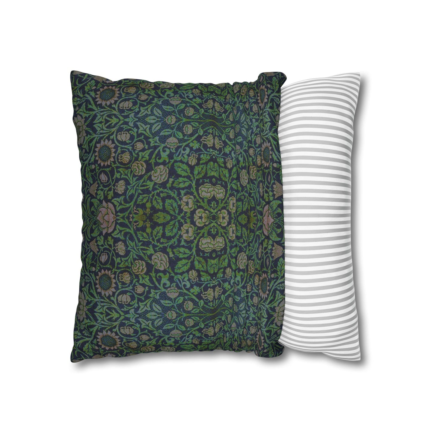 Cushion Cover inspired by William Morris - Violet and Columbine Collection (Green)