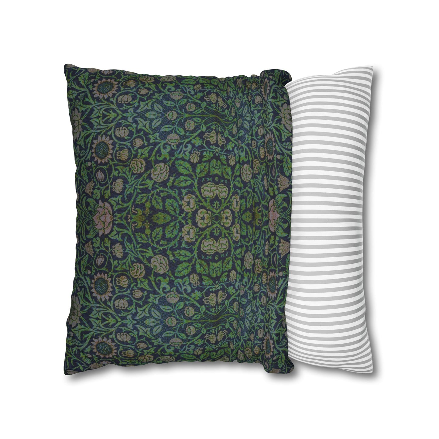 Cushion Cover inspired by William Morris - Violet and Columbine Collection (Green)