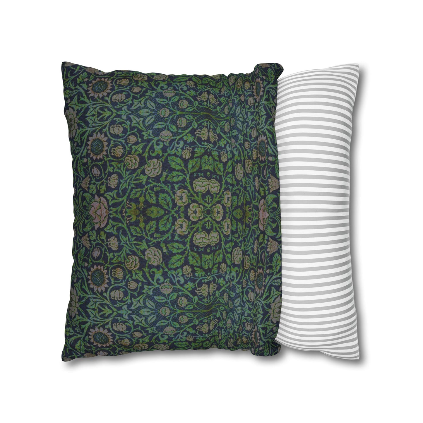 Cushion Cover inspired by William Morris - Violet and Columbine Collection (Green)