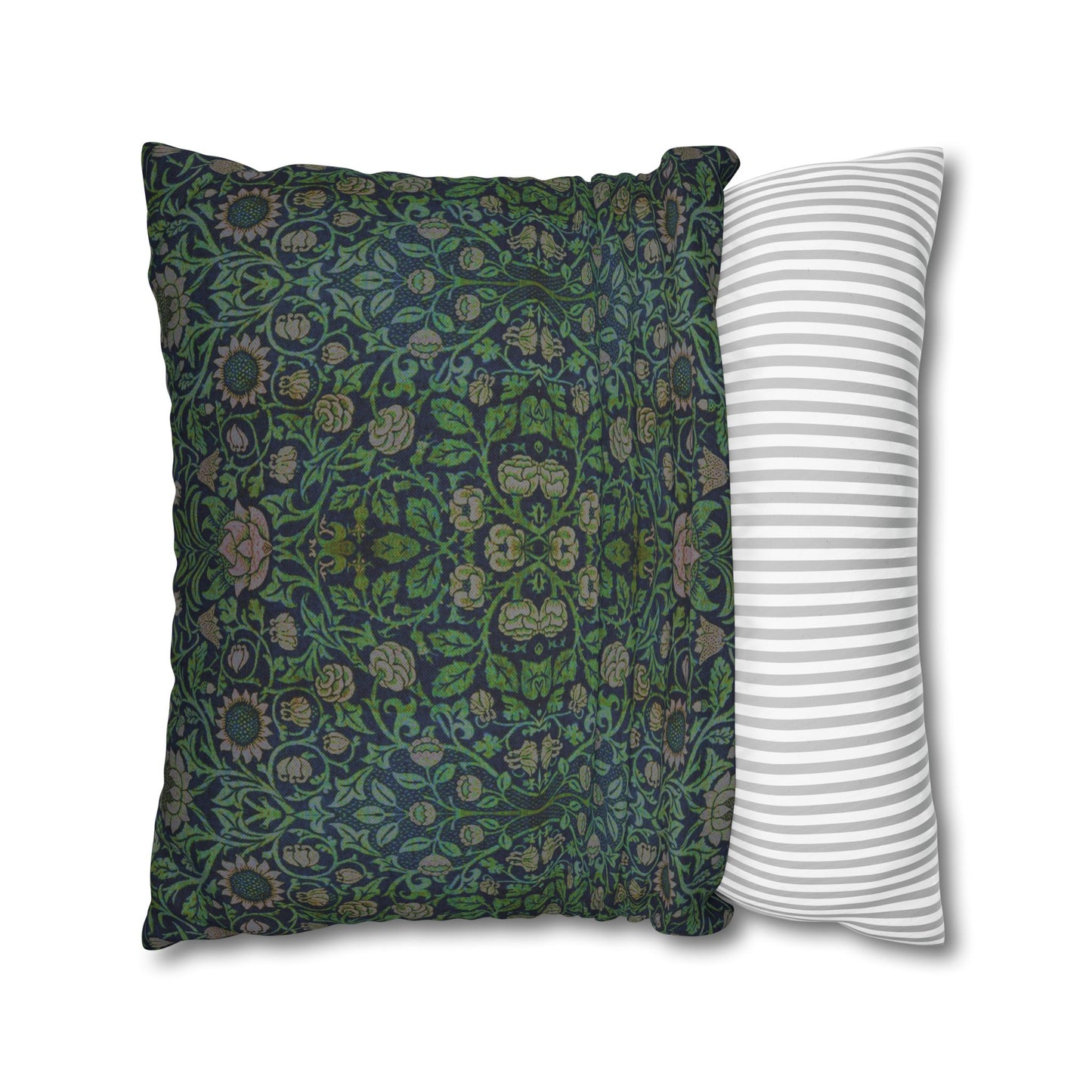 Cushion Cover inspired by William Morris - Violet and Columbine Collection (Green)