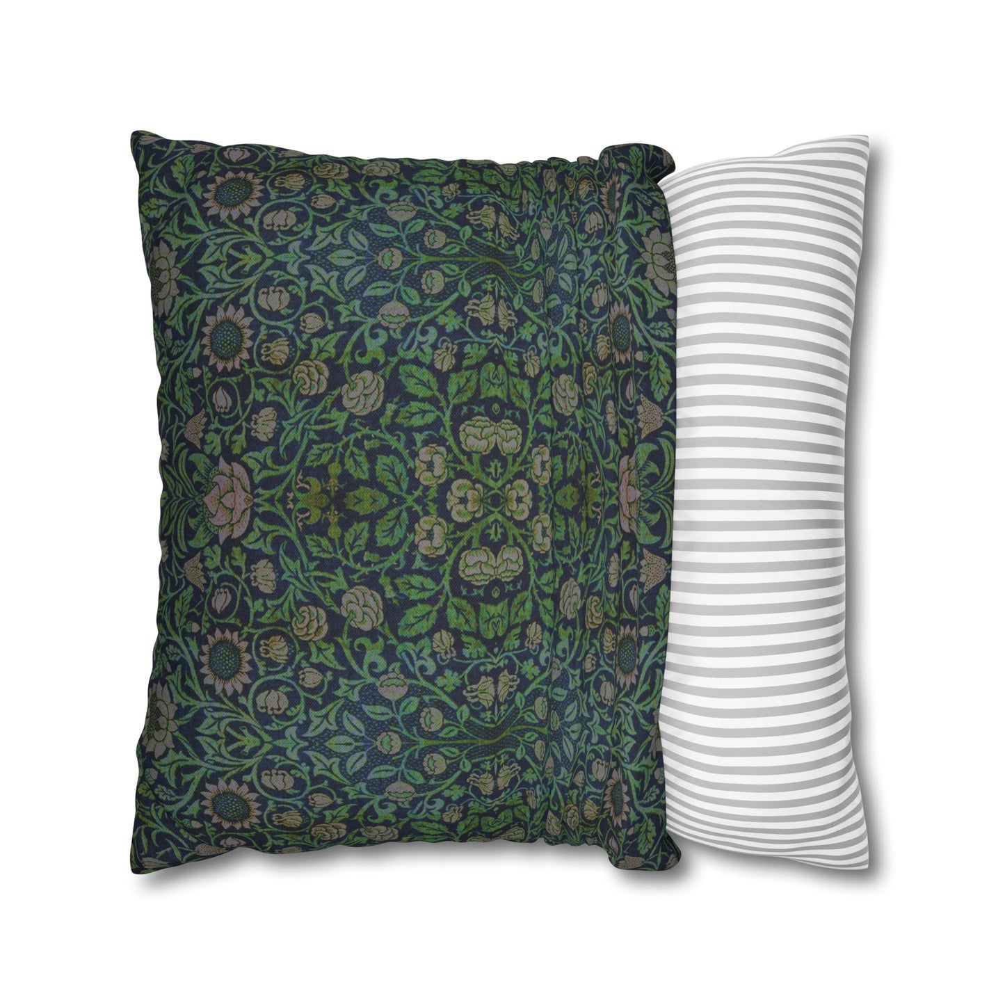 Cushion Cover inspired by William Morris - Violet and Columbine Collection (Green)