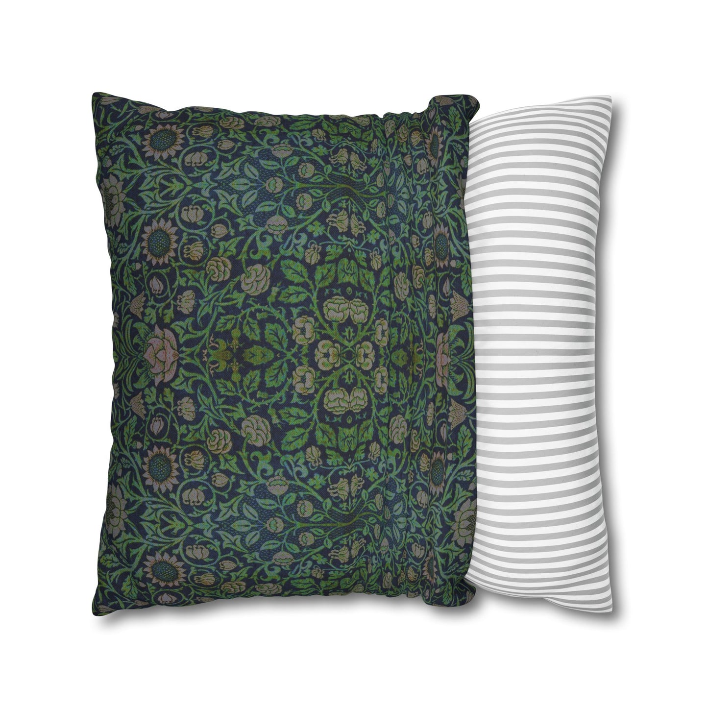 Cushion Cover inspired by William Morris - Violet and Columbine Collection (Green)