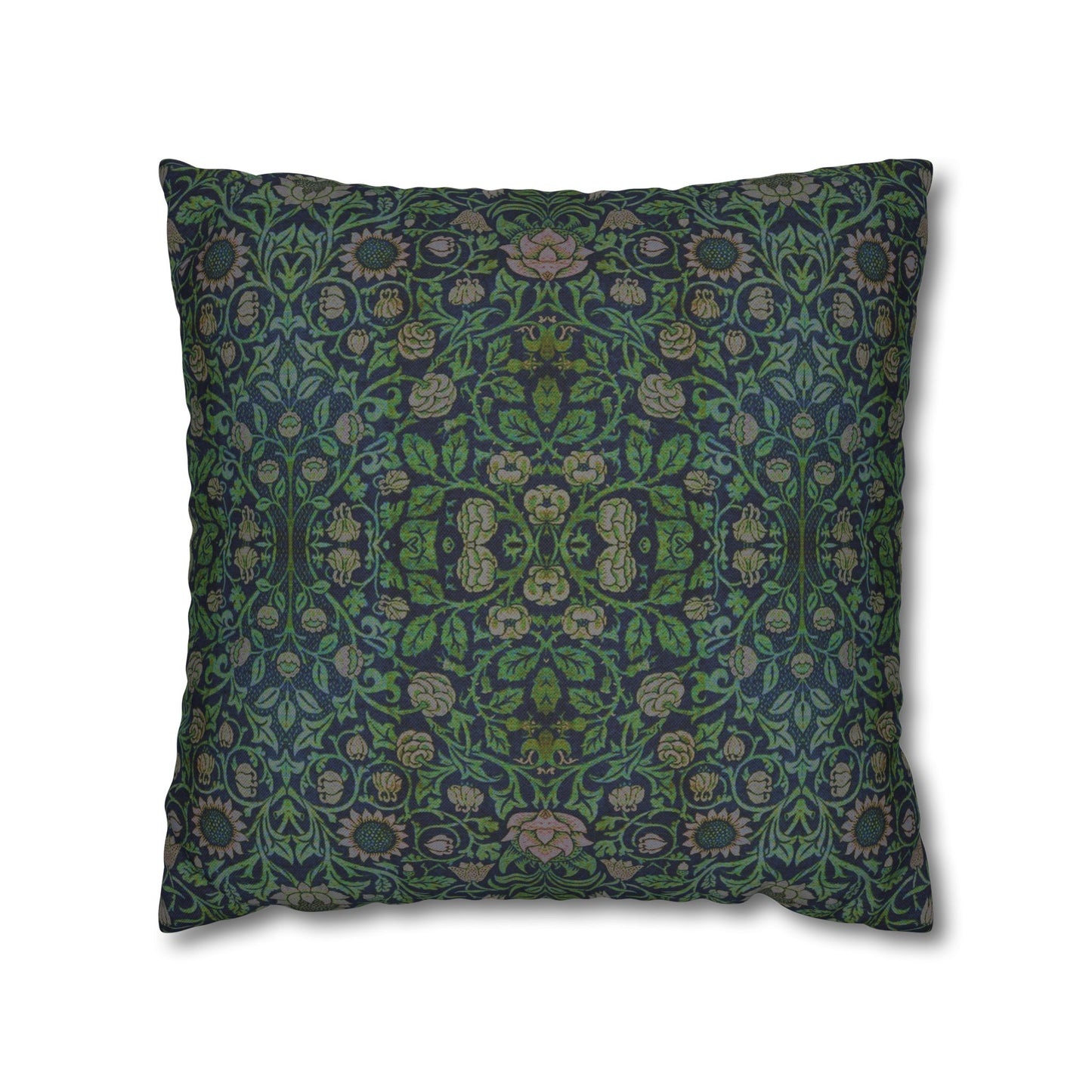 Cushion Cover inspired by William Morris - Violet and Columbine Collection (Green)