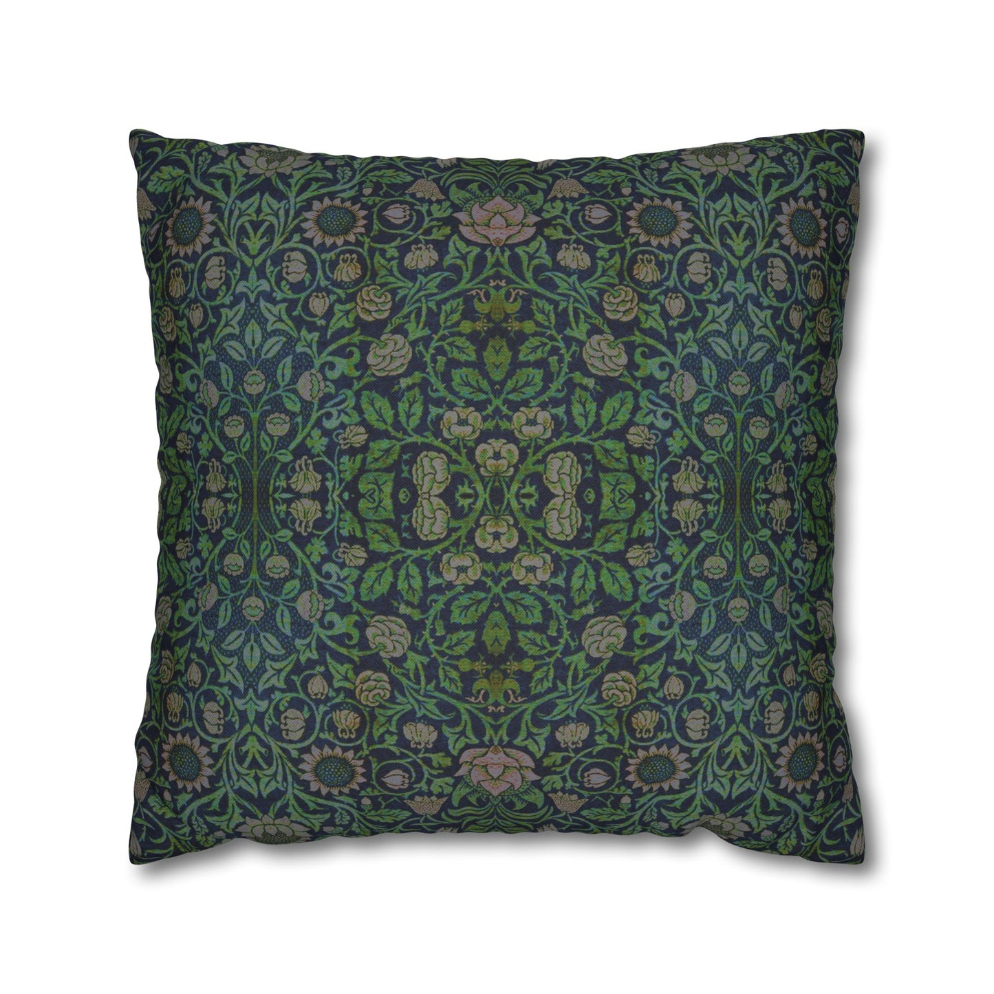 Cushion Cover inspired by William Morris - Violet and Columbine Collection (Green)