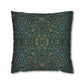 Decorative pillow with intricate floral pattern on a white background