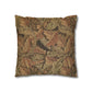 Decorative pillow with leaf pattern on a white background