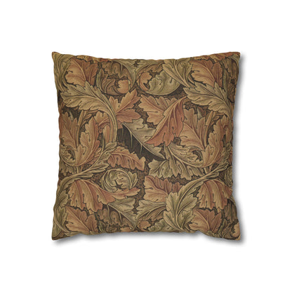 Decorative pillow with leaf pattern on a white background