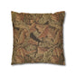 Decorative pillow with leaf pattern on a white background