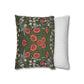 Floral-patterned pillow and a striped pillow on a white background