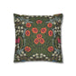 Decorative pillow with floral pattern on a white background